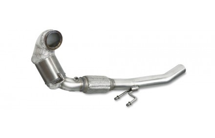 3" / 76mm V2A HJS Downpipe mit 200 Zellen Sportkatalysator für Audi S1 Typ 8X