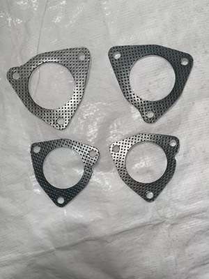 2-teiliges Auspuffkrümmer-Dichtung Set Mit Federschrauben - Hochtemperatur Graphit-Metall Für Auto & LKW